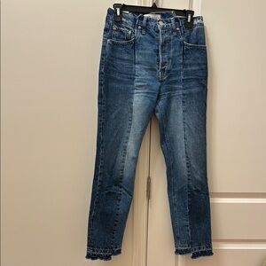 ZARA Women Contrast Straight Jeans Pants